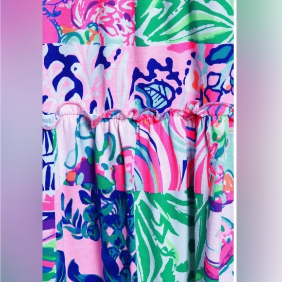 Lilly Pulitzer Loro Tiered Maxi Dress in Multi Patch to Match - Large - EUC - Picture 13 of 16